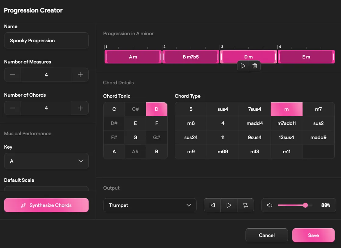 Built In Chord Progression Generator